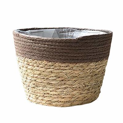 Handmade Natural Rattan Woven Flower Hand Basket Home Kitchen