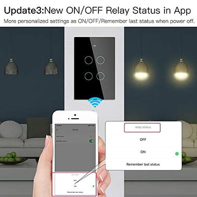 Smart WiFi Switch In-Wall Light Switch APP Remote Control Touch