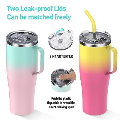 Hydraful 50 oz Tumbler with Handle and Leak Proof 2-in-1 Straw