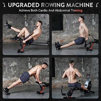 Rowing Machine 350LB Weight Capacity for Home use with Big LCD Monitor  Water Row Machine, Tablet Holder and Comfortable Seat Cushion