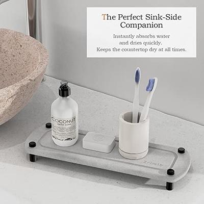 Zrfmib Sink Caddy, Instant Dry Sink Organizer, Natural Diatomite