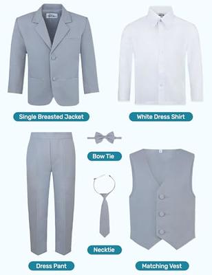 Boy's 5-Piece Suit Set - Includes Suit Jacket, Dress Pants