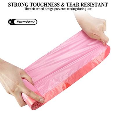  6Rolls Drawstring Small Trash Bags,4 Gallon Thicken Drawstring  Small Garbage Bags for Kitchen,Bathroom,Bedroom,Home,Office Trash Cans，120  Counts (Pink) : Health & Household