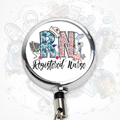 Custom Retractable CNA RN Badge Reels for Nurses Cute Personalized ID Badge Holders for Doctor