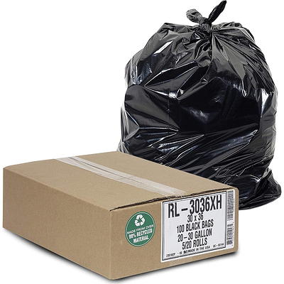 Aluf Plastics 55 Gal. 2.0 mil Heavy-Duty Black Trash Bags (100