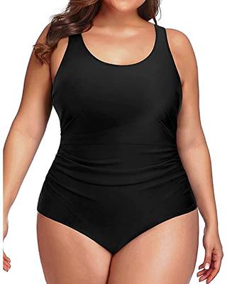 Daci Women Plus Size Cutout One Piece Swimsuits V Neck High