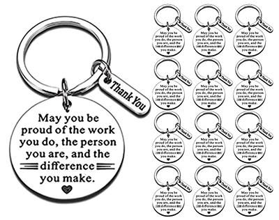 Roowest 40 Pcs Inspirational Keychains Bulk Thank You Gifts Motivational  Quotes Funny Key Chains for Women Men Teacher Educator Coworker Employee