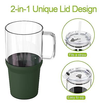 20 Ounce Glass Cups With Bamboo Lid And Glass Straw Reusable - Temu