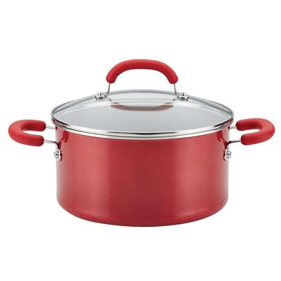 Rachael Ray Create Delicious 6 qt. Aluminum Nonstick Stock Pot in Red  Shimmer with Glass Lid - Yahoo Shopping