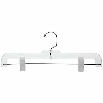 100 Clear 14 inch Skirt-Pant Hangers with Metal Clips