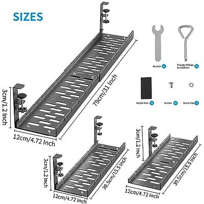 Vivo Under Desk 17 inch Cable Management Tray, Power Strip Holder