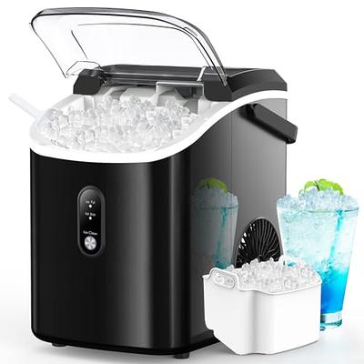 Silonn Compact Nugget Ice Maker，44lbs/Day Pellet Ice Maker Machine with  Timer & Self-Cleaning Function, Portable Countertop Ice Maker for Home