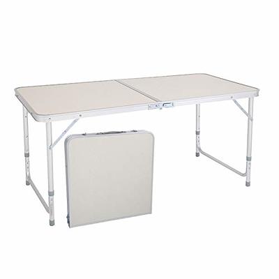 Moosinily Portable Kitchen Camping Table with Storage Aluminum Folding Table Outdoor Cooking Station with Windscreen Cupboards for BBQ, Party