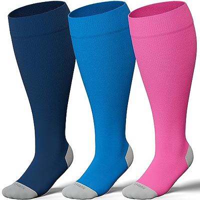 Wide Calf Compression Socks for Women & Men Extra Large Size Support Socks  for Nurses Running Pregnant Travel, 15-20 mmHg