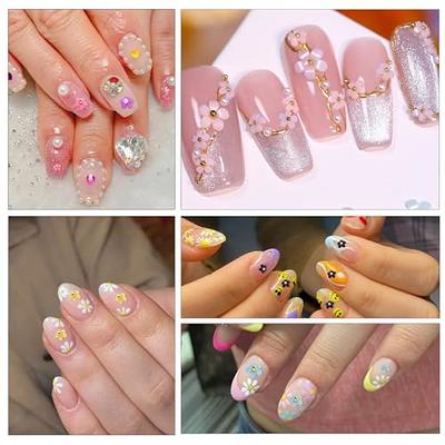 5d Embossed Flowers Nail Art Stickers Acrylic Nails Engraved - Temu