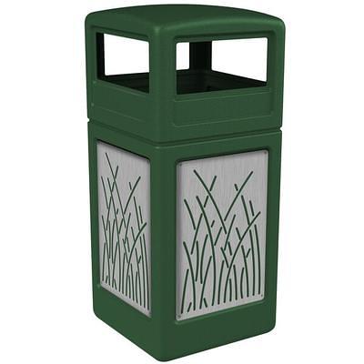 Wausau Tile Push Door Top 30 Gallon Concrete Trash Receptacle - TF1015, Exposed Brown (e25)