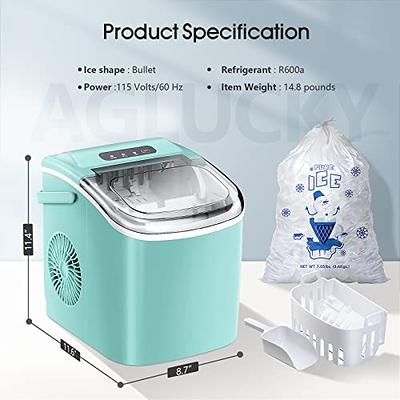 AGLUCKY Ice Makers Countertop,Portable Ice Maker Machine with  Handle,Self-Cleaning Ice Maker, 26Lbs/24H, 9 Ice Cubes Ready in 8 Mins, for  Home/Office/Kitchen (Green) - Yahoo Shopping