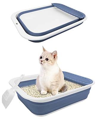 Dandat 15 Pcs 9.65 x 7.28 x 0.98 Inch Small Litter Box for Kittens Plastic  Open