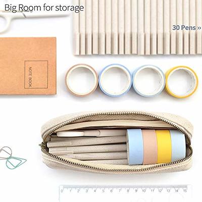 iSuperb Cotton Linen Pencil Case Student Stationery Pouch Bag Office Storage Organizer Coin Pouch Cosmetic Bag, Pink