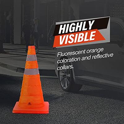 4 Pack] 18'' inch Collapsible Traffic Safety Cones, Orange Cones