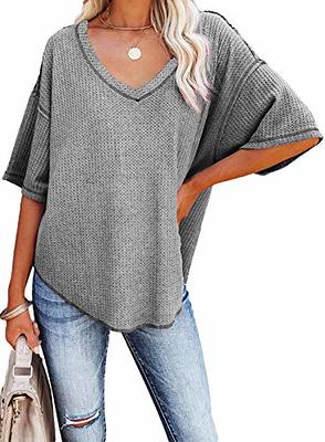 SKDOGDT Womens Tops Hide Belly Fat Shirts Summer Pleated Button V Neck T- Shirt Causal Empire Waist A-Line Floral Tunic Tops - Yahoo Shopping