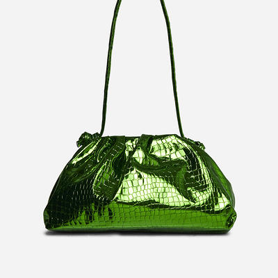 Woman Crocodile Print Fashion Shiny PU Leather Crossbody Bag Female Tote  Handbag Purse - AliExpress