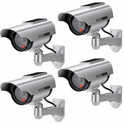 Black Nitaar 2 Pack Dummy Dome Fake Security CCTV Camera Flashing LED Lights Indoor Outdoor Includes 2 x CCTV Warning Stickers 