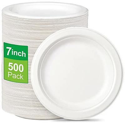 AME D'ESSENCE (1000 PACK-9) Disposable Paper Plates 9 Uncoated White Bulk  Paper Plate Large