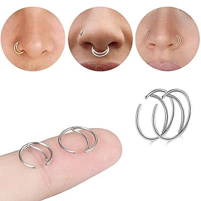 Satix Nose Rings Hoop 20G Titanium Nose Piercing Jewelry Black Flat Disc  Nose Hoop Rings for Women Men 10mm : Clothing, Shoes & Jewelry - Amazon.com