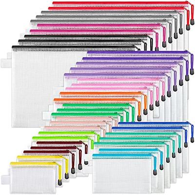 JARLINK 24pcs Mesh Zipper Pouch 12 Colors, 8 Sizes Waterproof Zipper B