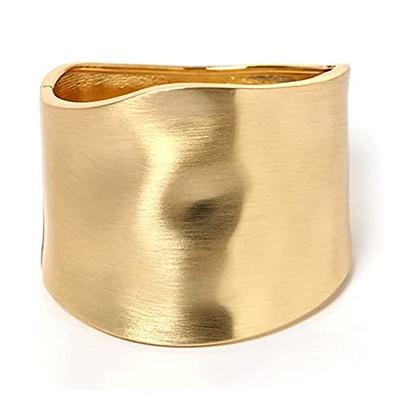 Wide Gold Wire Cuff Bracelet