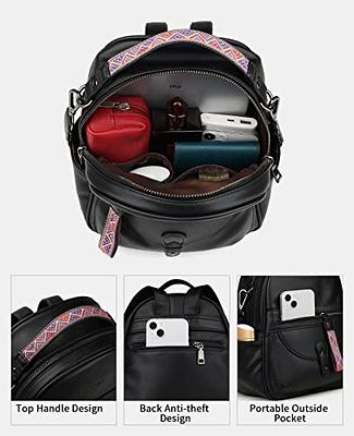  FADEON Leather Laptop Backpack Purse for Women Laptop  Backpacks, Designer Mutiple Pockets Ladies Shoulder Bags Beige : Electronics