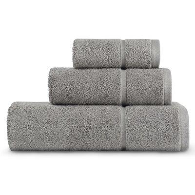 VERA WANG Sculpted Pleat Solid 3-Piece Gray Cotton Towel Set