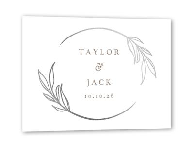 Ornate Square Foil-pressed Monogram Card