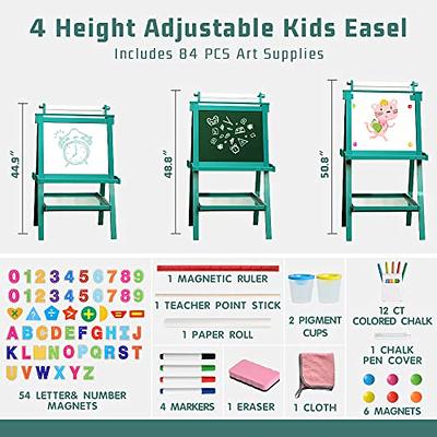 Double-Sided Adjustable Paper Roll Teacher's Easel - Whiteboard/Chalkboard