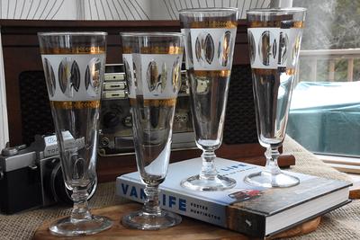 Vintage Pilsner Beer Glasses