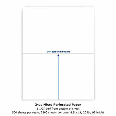 Buy 8.5 x 11 Cardstock Single Vertical Perforated - 250 Sheets
