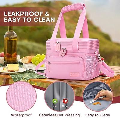 Insulated Lunch Bag for Women Men Double Deck Lunch Box, Reusable Leakproof  Lunch Box Cooler Tote Bag for Work Picnic School or Travel, Double