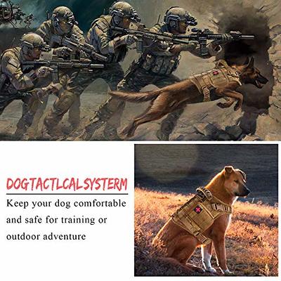 Tactical Service Dog Vest Harness for Medium Large Dog, Military