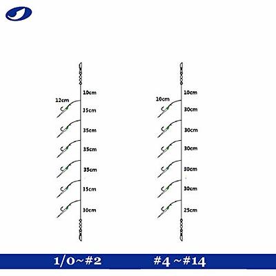 OCEAN CAT 10 Packs Feather Fish Skin 6 Hooks Fishing Rigs with