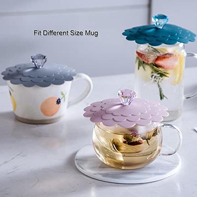 Flexible Silicone Cup Lid Leakproof Mugs Lids Reusable Drink Cup Cover  Glass Cup Cover Coffee Mug Suction Seal Lid