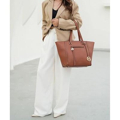 MKF Collection Crossbody Shoulder Handbag with wristlet for Women, Vegan  Leather Top-Handle Satchel Purse bag