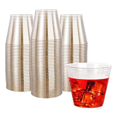 LIYH 100 Pack Gold Plastic Cups,16 oz Gold Plastic Cups Elegant Clear  Plastic Wine Cups,Big Size Fan…See more LIYH 100 Pack Gold Plastic Cups,16  oz