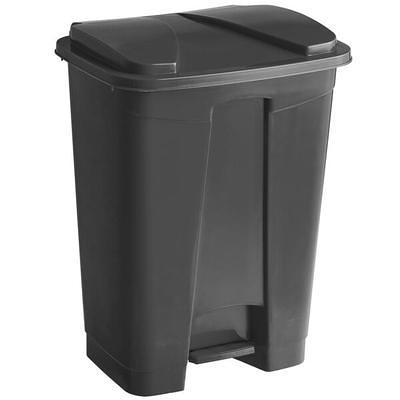 Lavex 16 Gallon Black Slim Rectangular Trash Can with Flat Lid