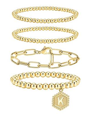  TICVRSS 18K Gold Plated Clover Bracelet for Women