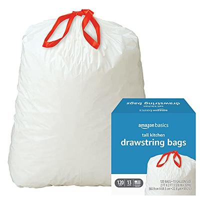 Basics Tall Kitchen Drawstring Trash Bags, 13 Gallon, Unscented, 120  Count (Previously Solimo) - Yahoo Shopping