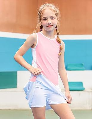 Zaclotre Girls Tennis Golf Dress Outfit Sleeveless Tank Top and Skorts Sets  Sport Skirt with Shorts Light Pink - Yahoo Shopping