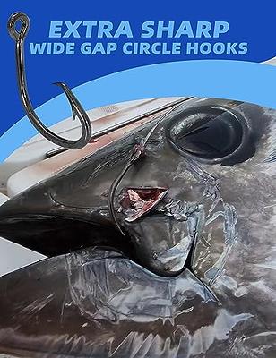 BLUEWING Wide Gap Offset Circle Hook 25pcs Fishing Hooks High
