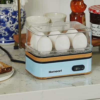 Homeart Panda Egg Boiler with Wooden Detail- Rapid Electric Hard Boiled Egg  Cooker with Auto Shut-Off, Alarm and Egg Piercer, 6 Egg Capacity, Black