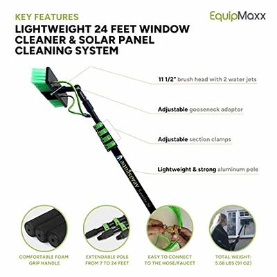 24ft Solar Panel Cleaning Brush Pole Window Cleaner Water Fed Pole Washing  Tool